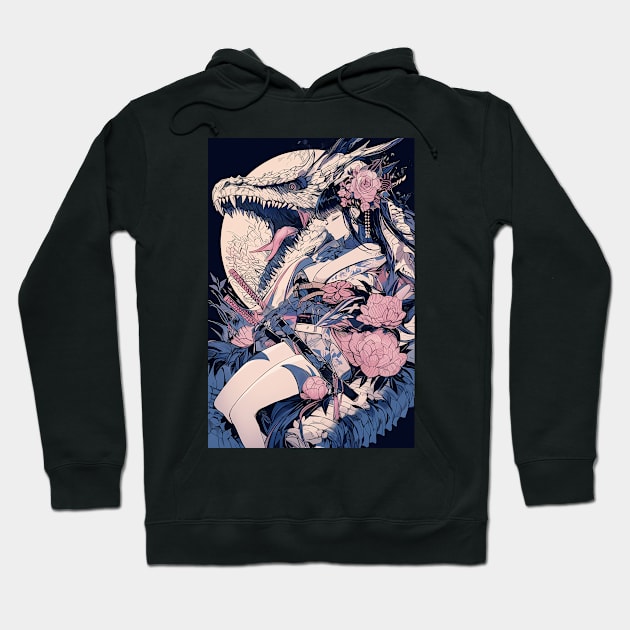 Geisha and Dragon 7817 Hoodie by ToddT